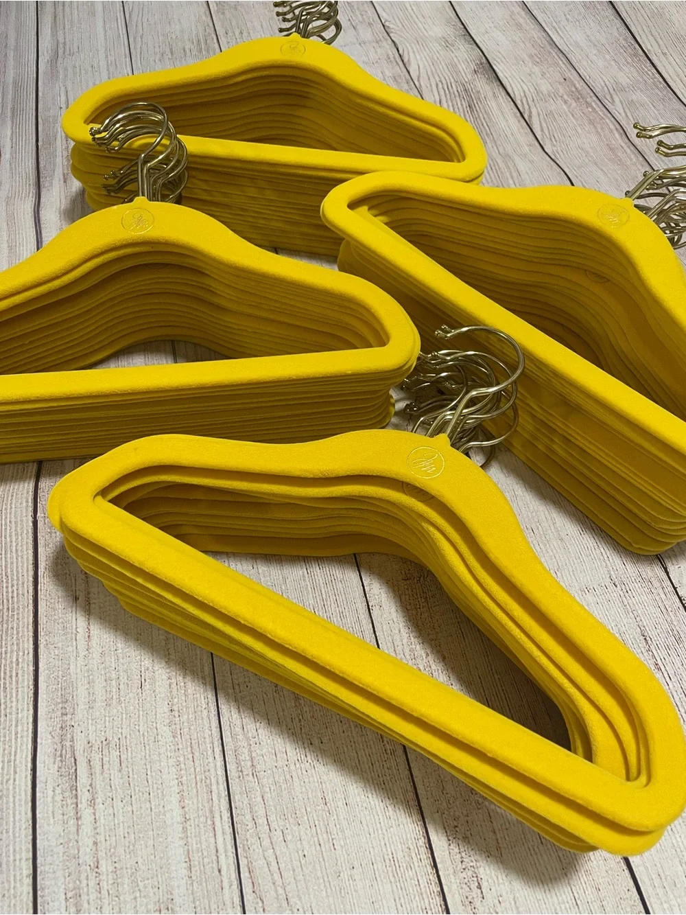67 Yellow 12” Velvet Clothes Hangers Joy Mangano Kids Children Clothing Closet